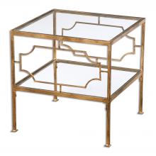  24477 - Uttermost Genell Gold Cube Table